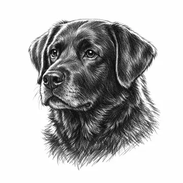 Labrador retriever portrait, Pencil-Sketch style, CO2 laser engraving file, — free download