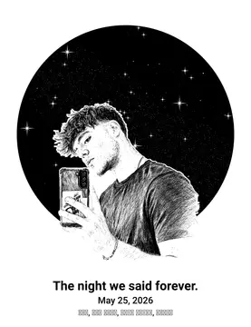 Young man selfie under starry sky, Sky Memory (BETA) style, CO2 laser engraving file, — free download