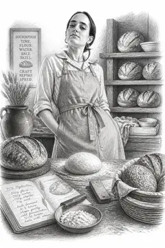 Artisan baker with sourdough bread, Creative Studio · Artisan Baker style, CO2 laser engraving file, — free download