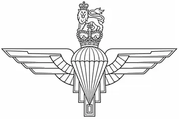 Military parachute badge, Outline style, CO2 laser engraving file, — free download